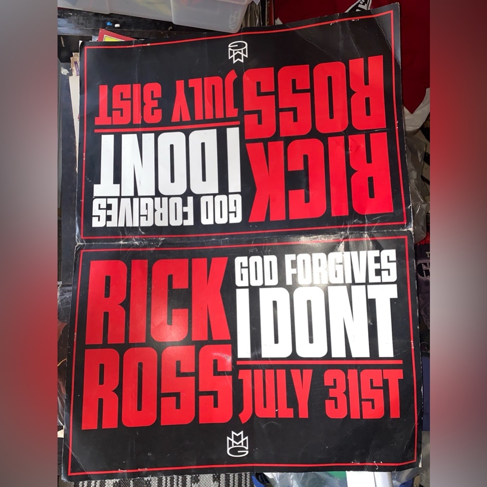 Rick Ross GOD Forgives I Dont Poster Promotional Used